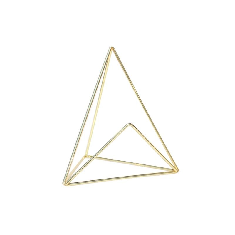 Ferro geométrico titular do cartão de nome do negócio expositor cremalheira foto nota pasta: size S