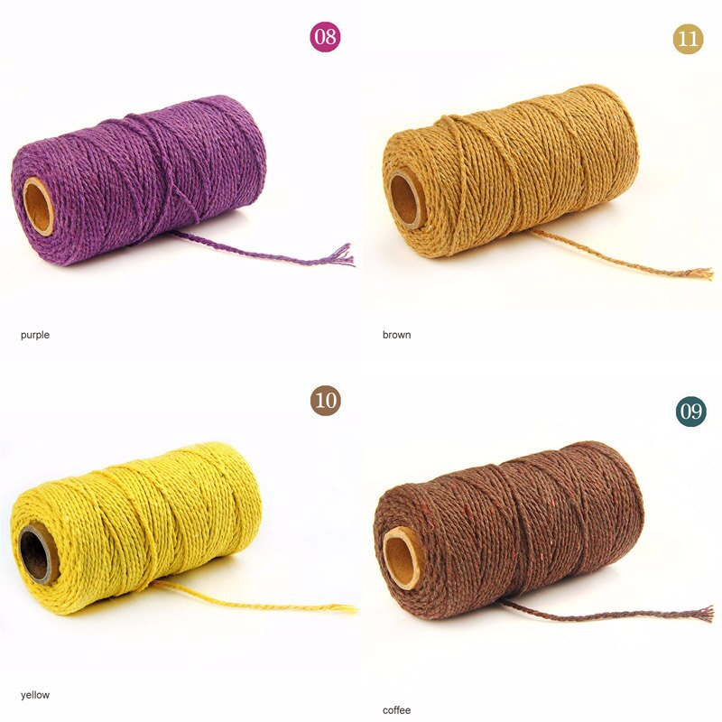 Snoet macrame snor reb håndværk håndlavet gør-det-selv bryllup indretning levering sytråd håndværker snor 100 yards bomuldssnore 19 farver