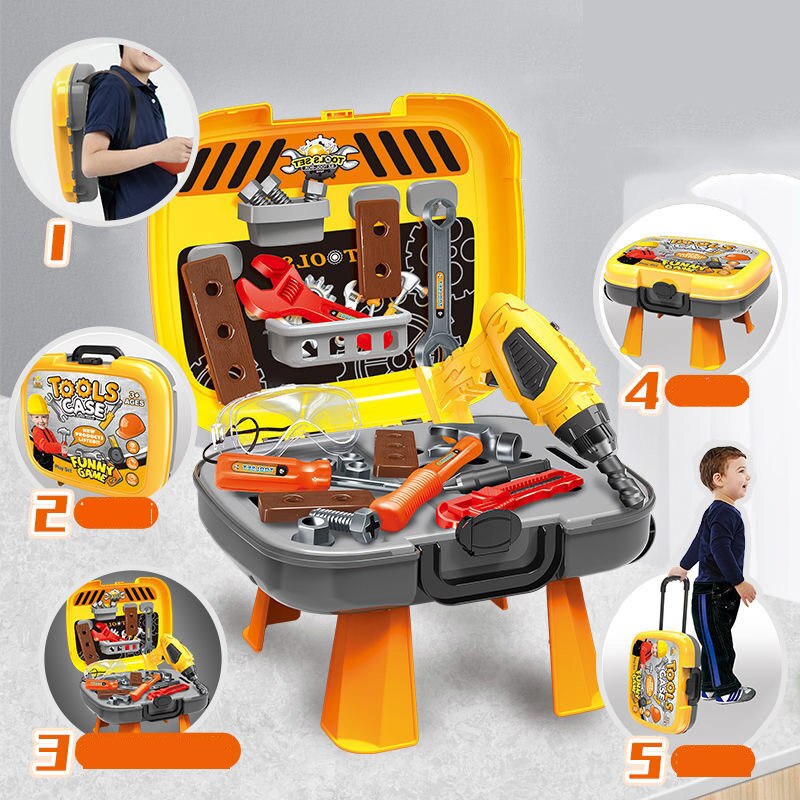 5 In 1 Meerdere Reparatie Gereedschap Speelgoed Voor Draagbare Scene Simulatie Elektrische Boor Case Set Huis Spelen Educatief Baby Speelgoed: Default Title