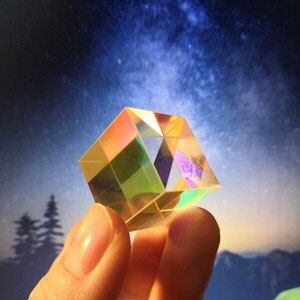 Cubo de luz de 6 caras con prisma cuadrado, Prisma de Color, lente de vidrio óptico, instrumento de experimento