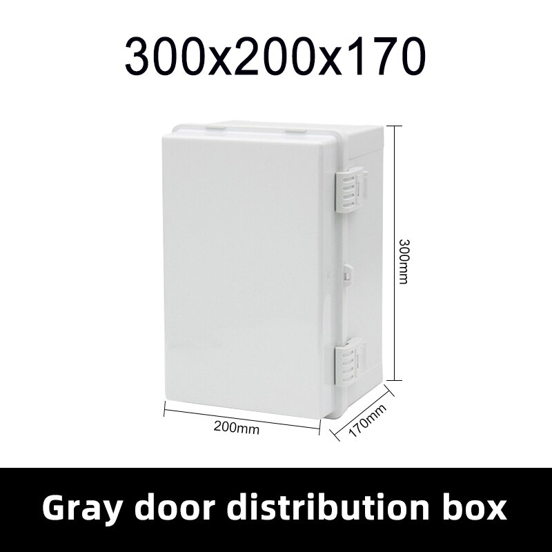 HS7 IP66 Outdoor Surface Mounted Transparent Electrical Base Junction Box Tower Buckle ABS Plastic Waterproof Distribution Box: 300x200x170-G