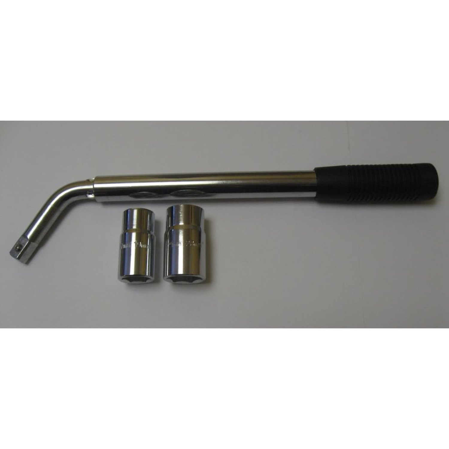Llave telescopica extensible para ruedas de coche con vasos reversibles de 17MM-19MM y 21MM-23MM