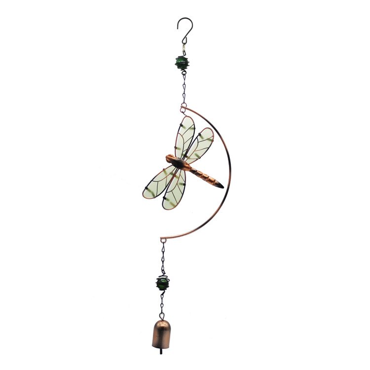 Carillon lumineux en fer forgé, ornements de libellule, papillon, ornements 60cm, ZAKKA, jardin, balcon, cloches créatives, 1 pièce: ZY000014-dragonfly