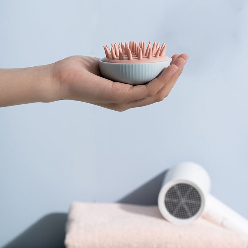 Massage Borstel Drie Gaten Zachte Siliconen Shampoo Borstel Nat En Droog Antislip Massage Borstel