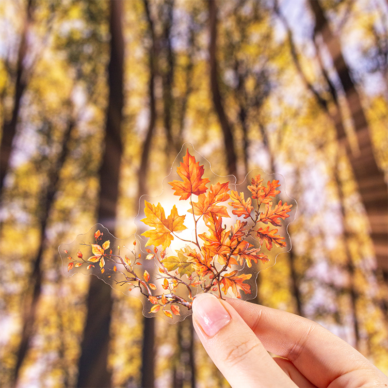 Journal GO 50 Uds. Pegatina de paisaje de árbol de las cuatro estaciones, Material de álbum de recortes, Collage, marco de fotos DIY, tarjeta, diario, calcomanías diy