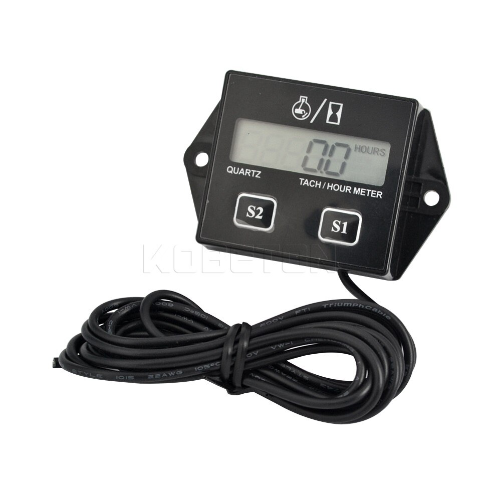 Lcd Digitale Urenteller Toerenteller Tach Urenteller Toerenteller Voor Buitenboordmotor Grasmaaier Motocross Motorfiets Marine