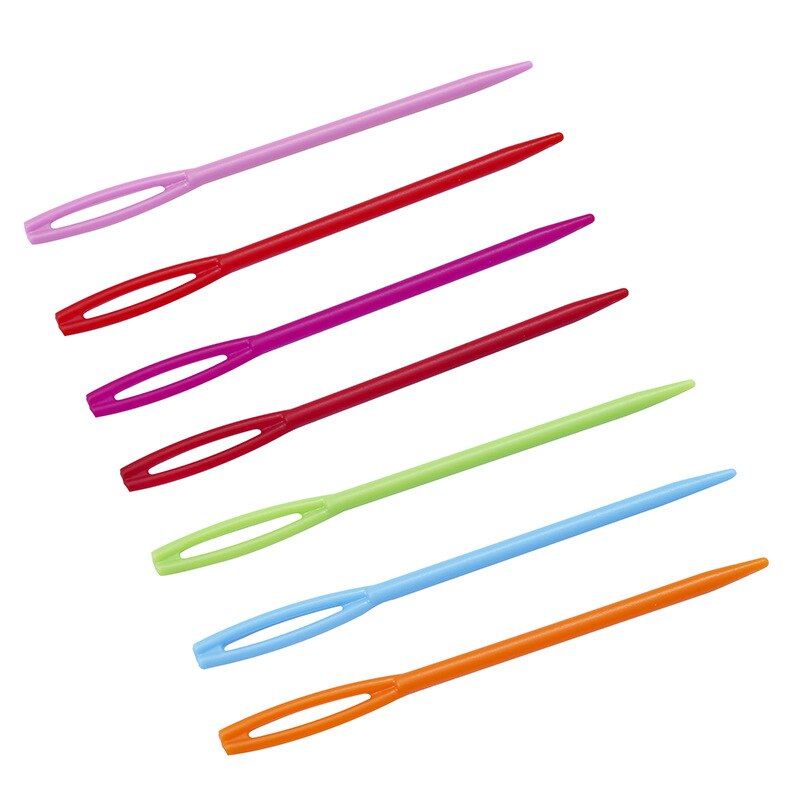 Miusie 100 Stks/set 7 Cm Lange Multicolor Plastic Naaien Breinaalden Haaknaald Vaste Trui Weven Naalden Tools