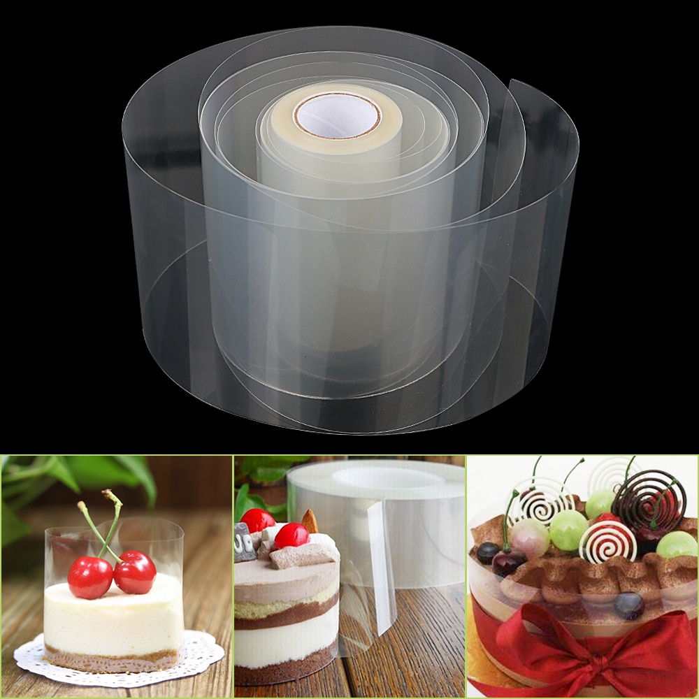 1 Roll Transparent Cake Collar Mousse Surrounding Edge Kitchen Cake Chocolate Candy Baking Surround Film Lining Rings Molds ZXH