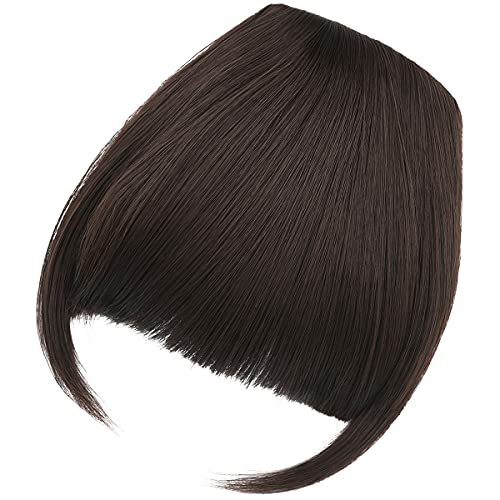 Extensions capillaires synthétiques à frange pour femmes, postiche à frange plate avec frange frontale: 6A