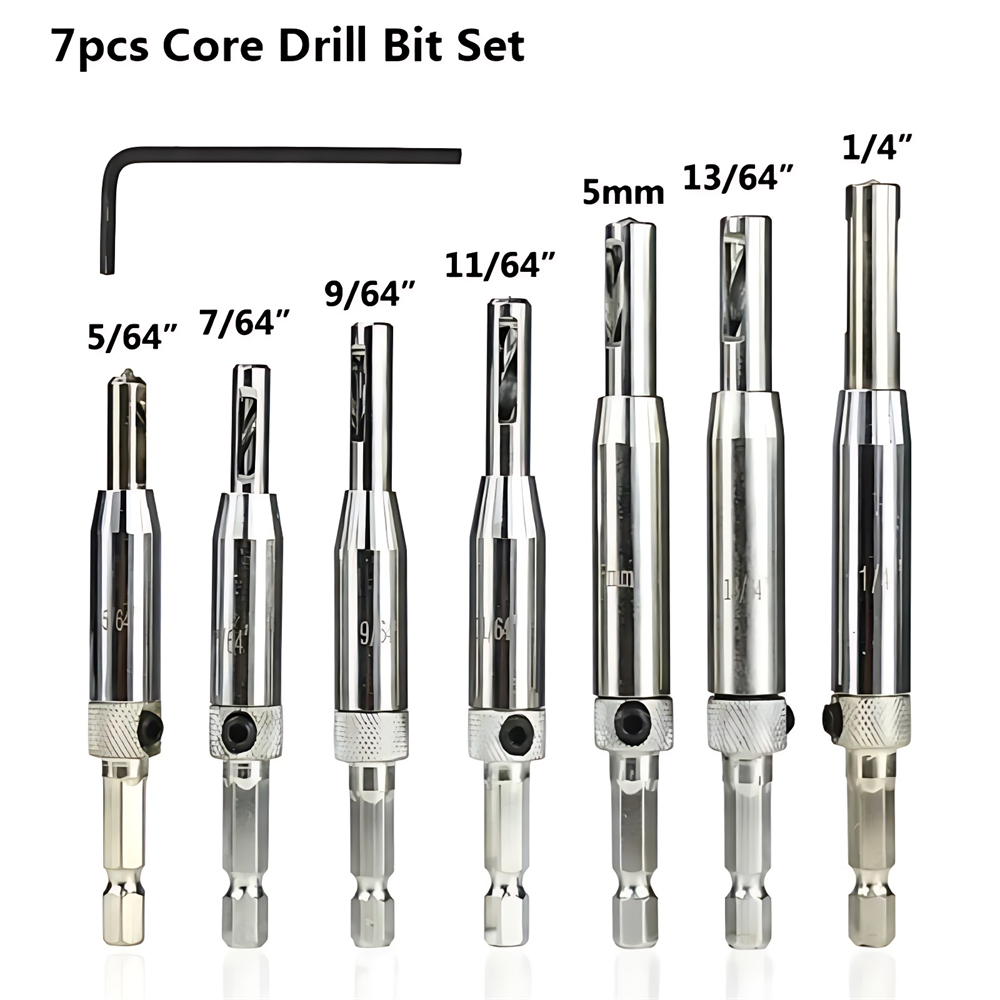 1 Set Self Centering Hinge Drill Bit Door Cabinet Hinge Locating Hole Cutter Woodworking Tool HSS Center Drill Bit 5/64-1/4: Orange