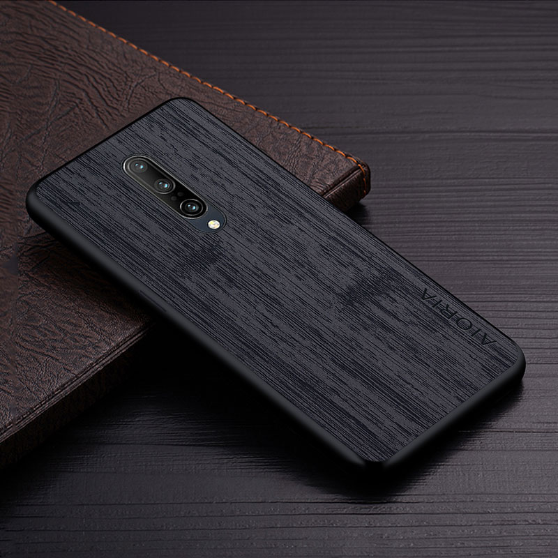 Funda para Oneplus 6 6T 7 7T Pro funda de madera de bambú patrón de cuero funda de teléfono coque de lujo para Oneplus 6 7 6t 7t pro funda capa