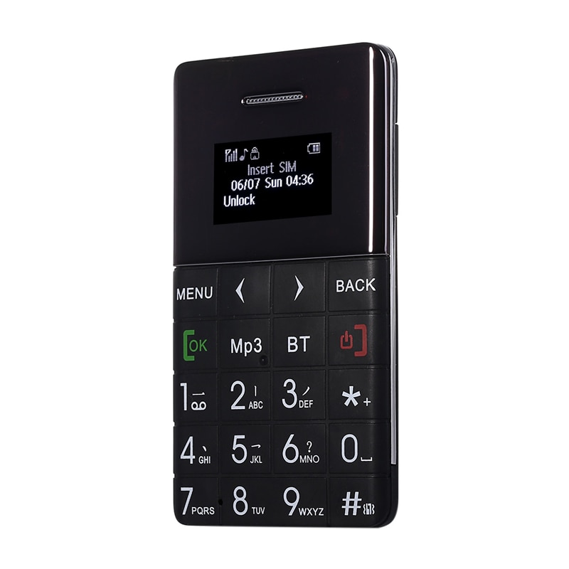 AEKU Q5 Ultra Thin Card Mobile Phone 5.5mm Pocket Mini Phone Quad Band Low Radiation Bluetooth Dialer Phone