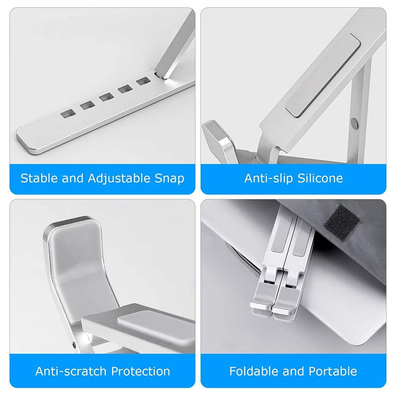 Stand Adjustable, Multi-Angle Ergonomic Laptop Desk Stand Lightweight Stand for All Laptops 10-17.3inch