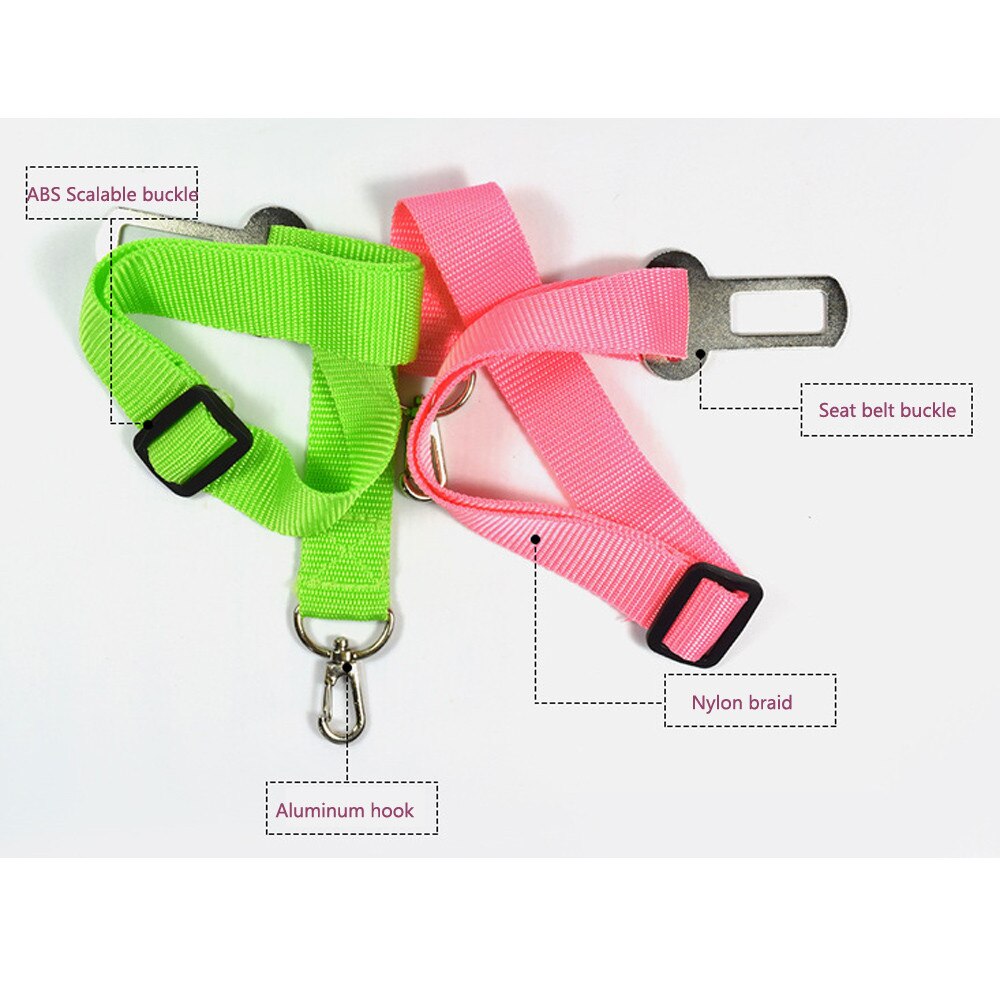 Justerbar hund husdjur bil säkerhetsbälte fasthållning bly koppel 4.5cm nylon slitstark @ 01