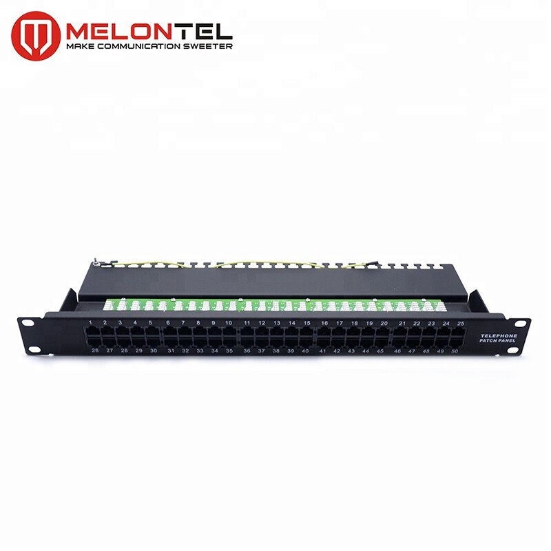 MT-4004 19 Inch Rack Mount Type 1U 50 Port Cat3 RJ11 Telephone Patch Panel With Dual IDC