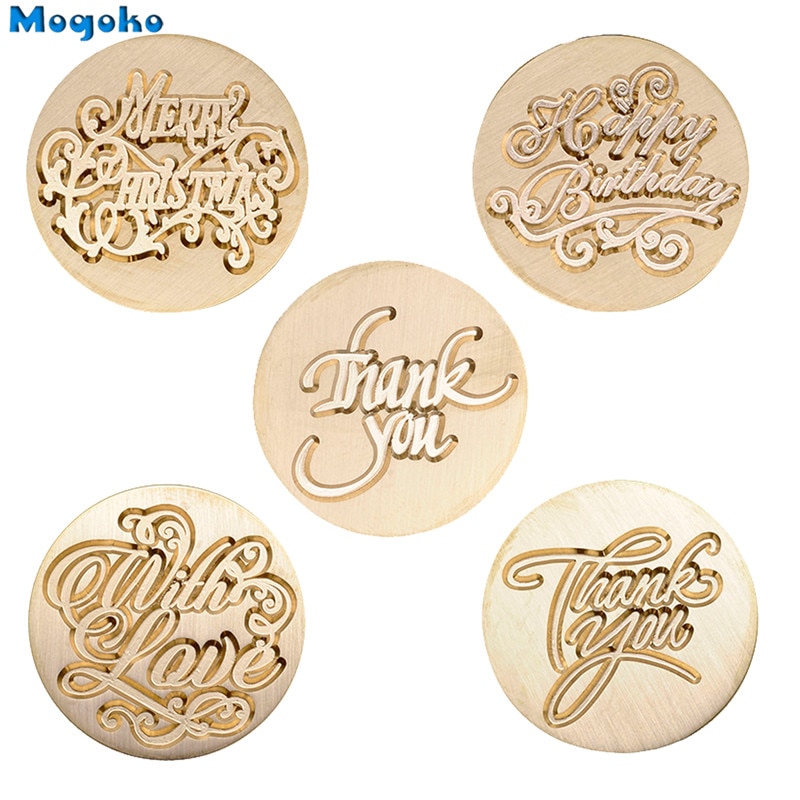 Mogoko vokssæl stempler retro scrapbog stempel glædelig jul tillykke med fødselsdagen tak med kærlighed antik forsegling voks stempel 1pc