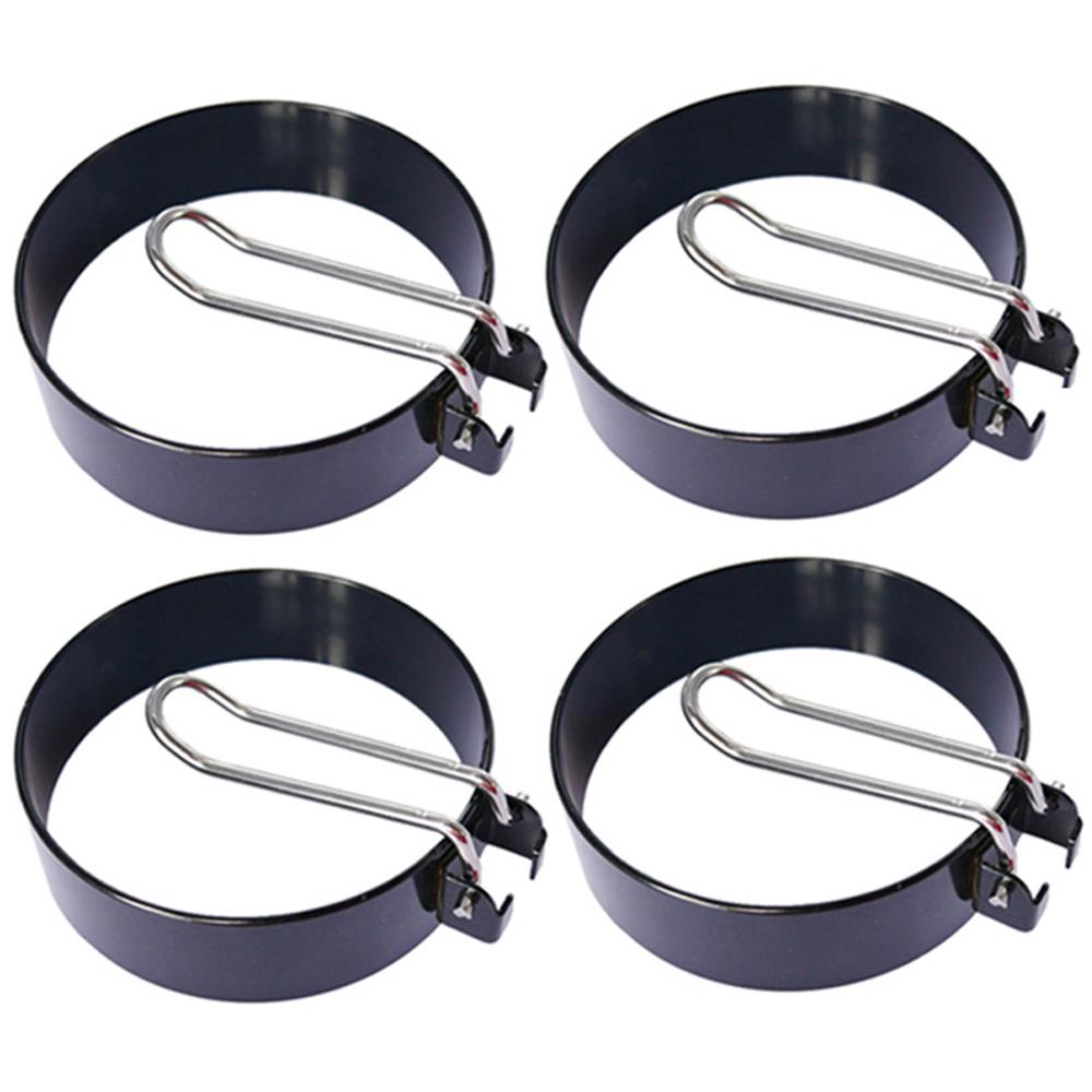 4 Uds. De tortilla de huevos redonda y negra para el hogar, molde para hacer panqueques, molde para hacer huevos, moldes para hacer huevos, anillo de silicona para cocinar