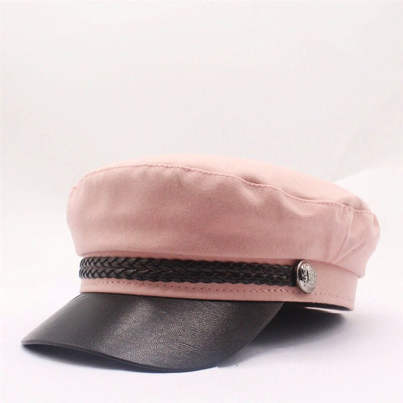 Blank black Newsboy Caps for Women Spring Autumn Winter Hats cotton Cap Winter Ladies Black Hat Beret Cap: pink