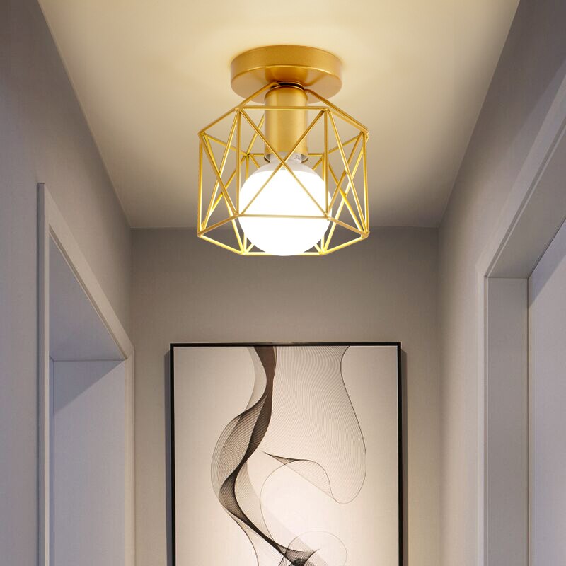 Nordisk minimalisme gullskjerm hjemmedekorasjon taklamper metall husholdningstilbehør tak lmap lampe