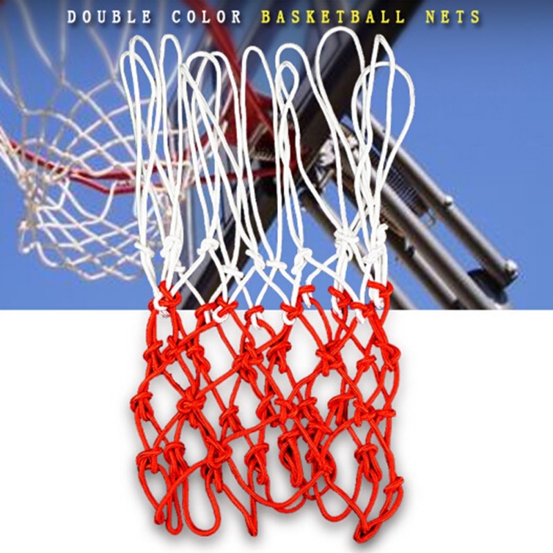Duurzaam Standard Size Nylon Draad Sport Basketbal Hoop Mesh Net Bord Velg Bal Pum 12 Haken 3 Kleuren