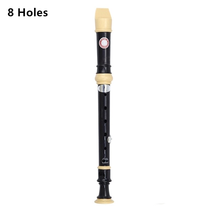 1 stück verstellbare 6/8- loch-sopranflöte, langflöte, aus ungiftigem abs-kunststoff, blockflöte, klarinette, anfängerflöte, holzblasinstrumente: 8 löcher schwarz