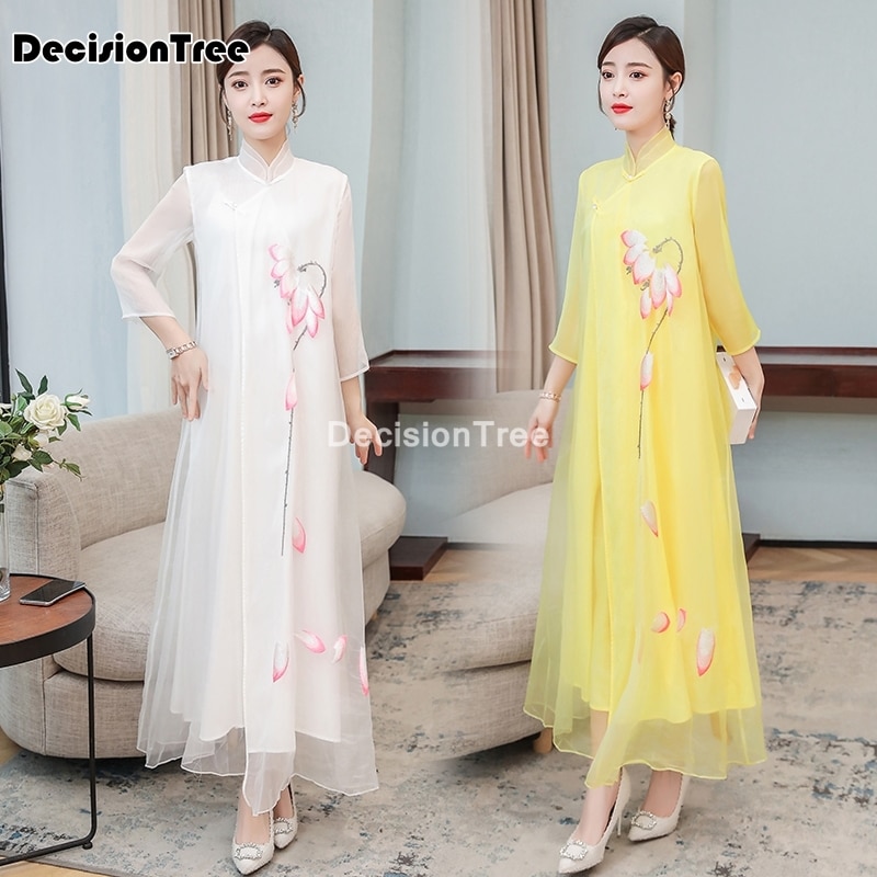 Vestidos chinos de estilo chino, qipao oriental, satén, estilo chino, cheongsam oriental,