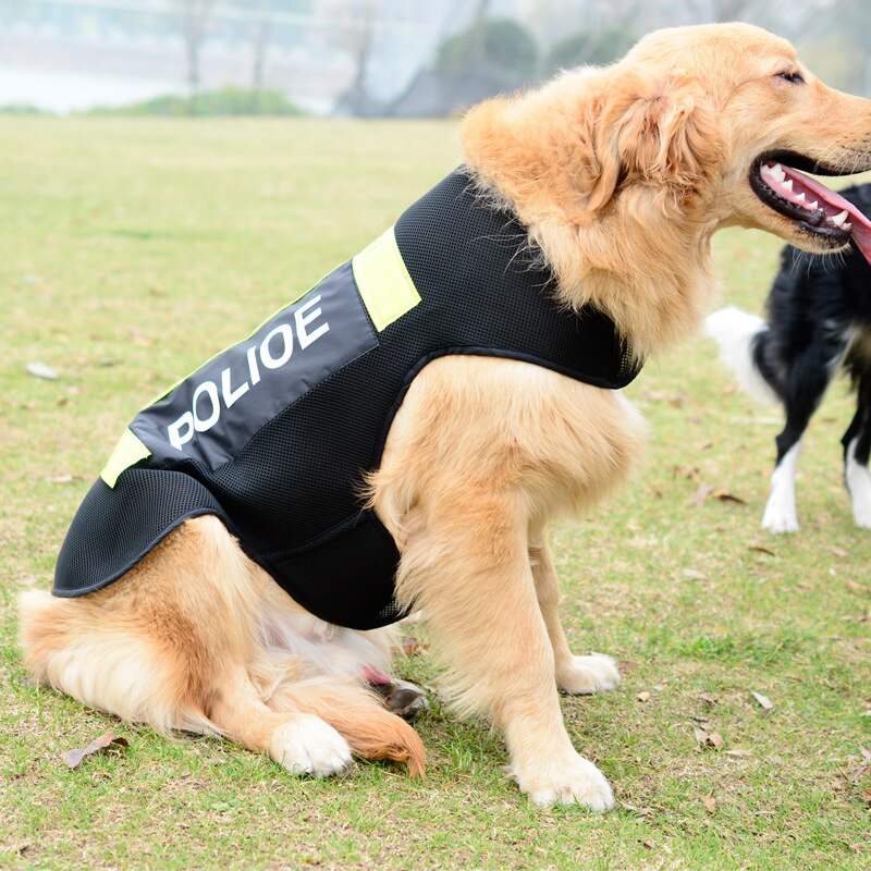 Medium stor hund arbejdstøj politiets sikkerhed redde redningsvest reflekterende stor hund vest preserver pet coat tøj mesh overalls