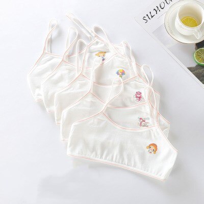 Meisjes bh ondergoed lingerie kinderen tieners tieners jonge adolescenten 6-12 jaar student katoen dubbel dek effen kleur 1 stuk sport: Oranje