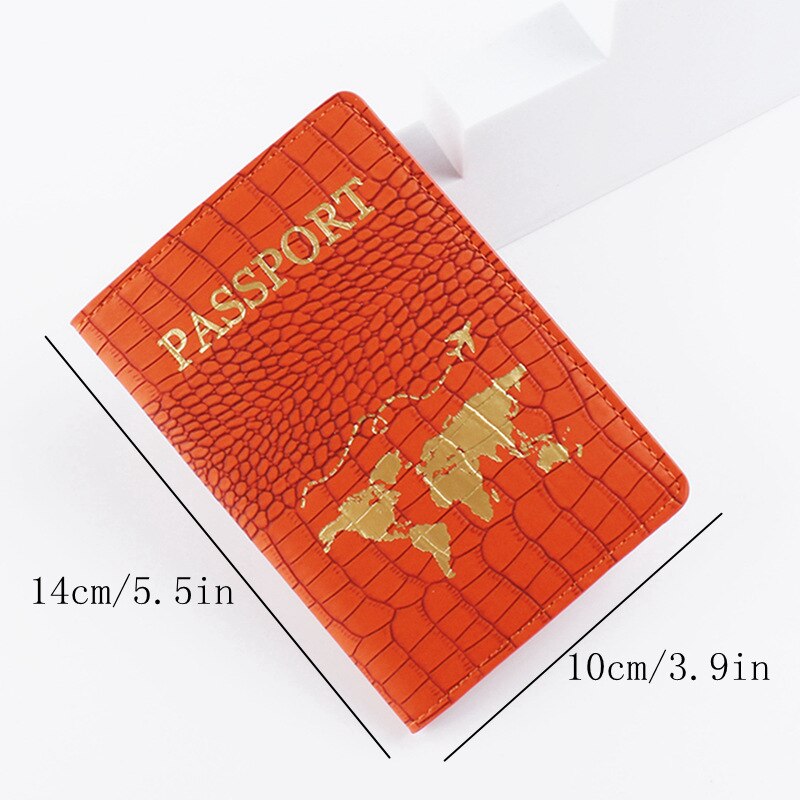 Map Passport Cover Crocodile Pattern Letter Women Men Travel Passport Cover Holder Travel Credit Card Holder Case