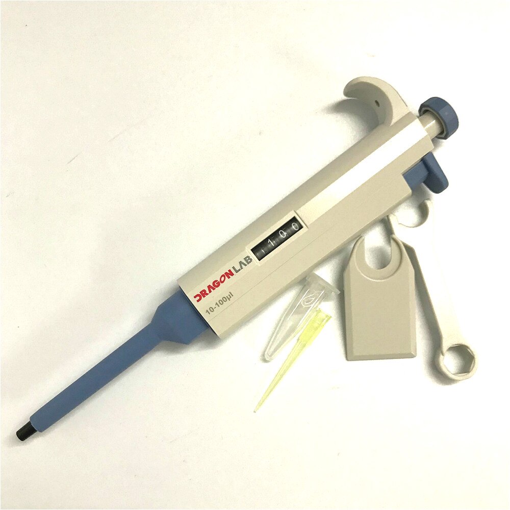 Mechanical Pipette-TopPette Dlab Single-channel Adjustable Pipette Dragon lab Pipettor Pipet 10-100 ul Get Tips 200 Pcs