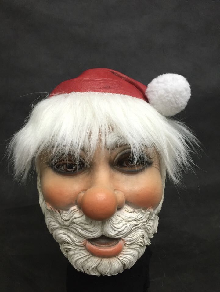 Merry Christmas Santa Claus Latex Mask Outdoor Ornamen Cute Santa Claus Costume Masquerade Wig Beard Dress up Xmas Party