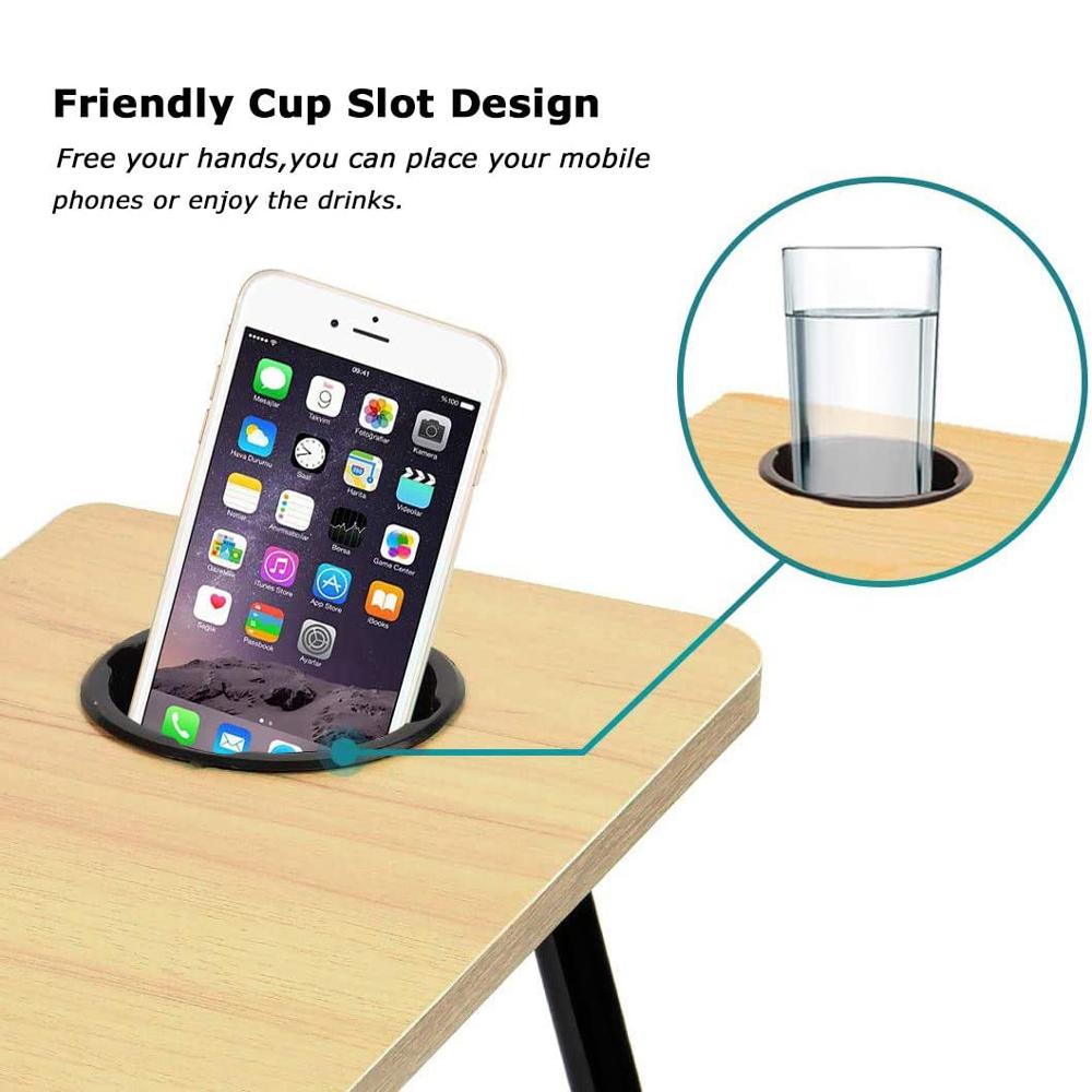 Escritorio plegable para Laptop para la cama computadora portátil bandeja para mesa de sofá para escribir 4 ángulos Mesa ajustable para Laptop con sostenedor de taza
