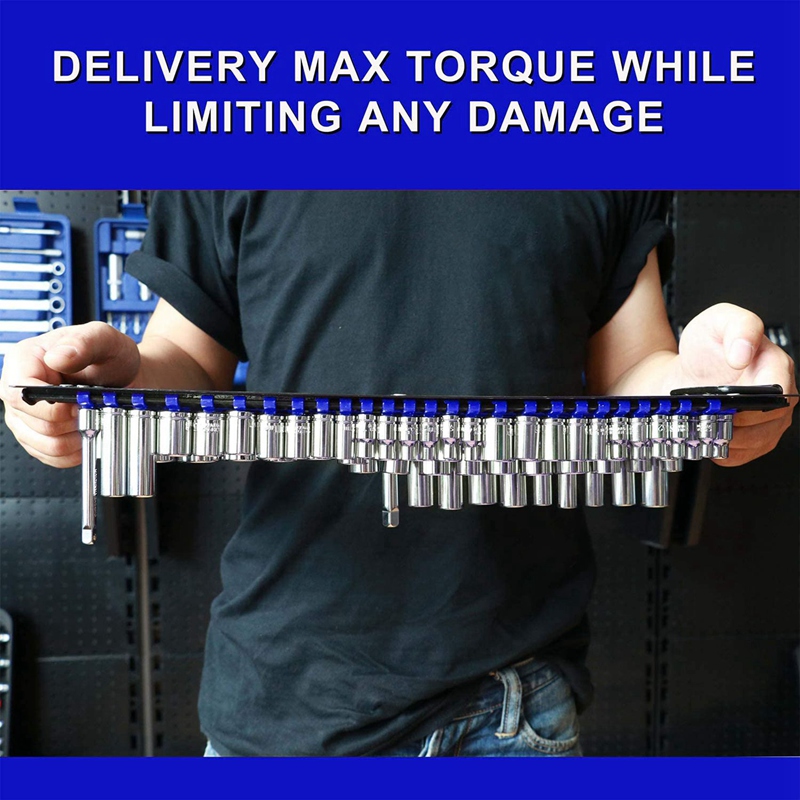 1 Piece Socket Holder, Socket Organizer Tray, Can Hold 80 Sockets (26X1/4In, 30X3/8In, 24X1/2In)