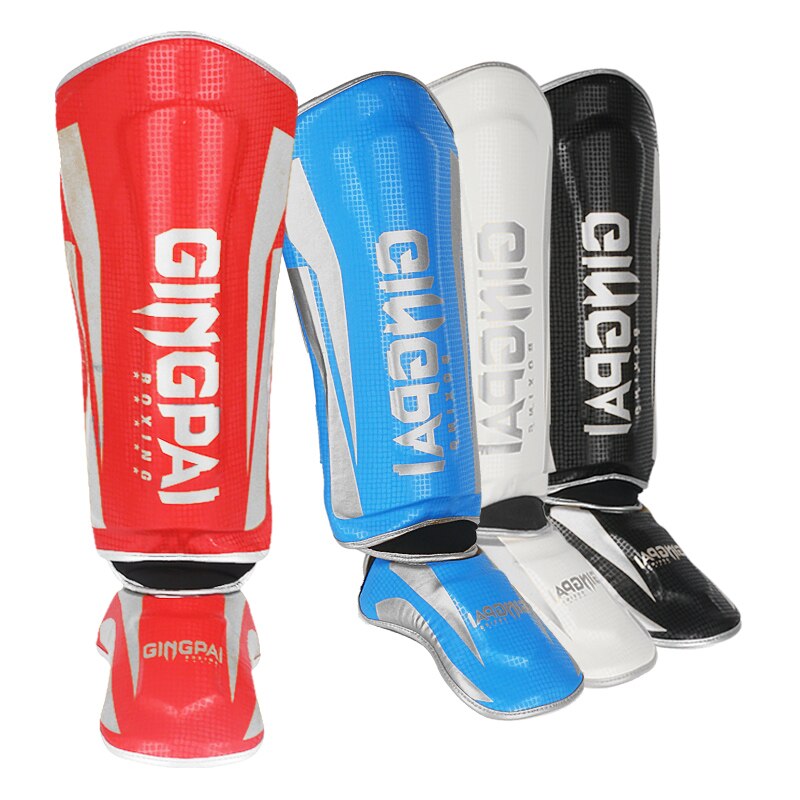 Vuxen muay thai boxning benskydd vristen mma kickboxning fotledsskydd kampsport kickboxning legging taekwondo utrustning