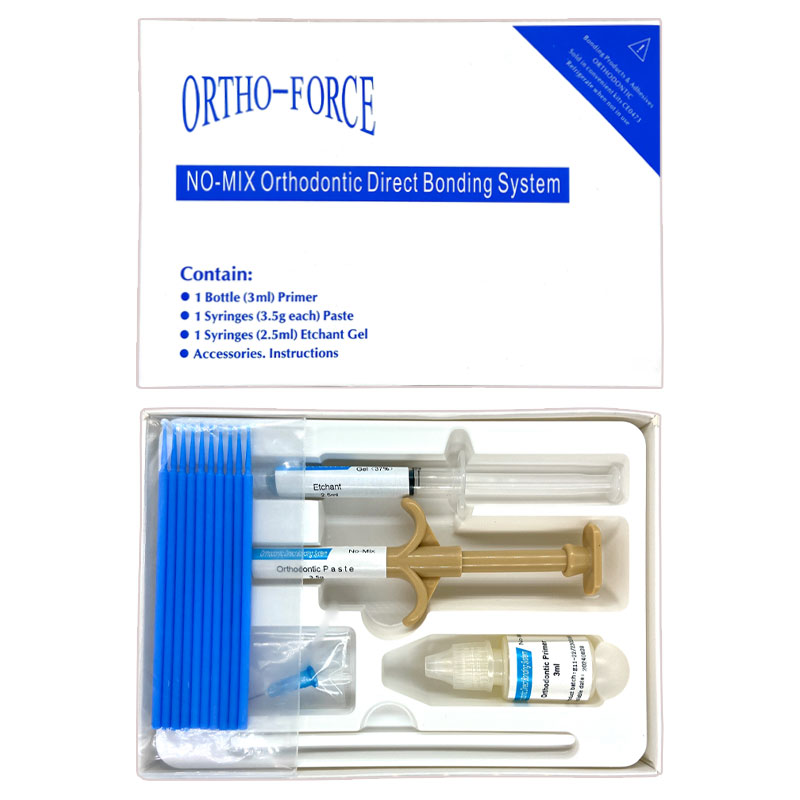 Ensemble d'adhésifs orthodontiques pour les dents, colle de liaison d'émail auto-durcissante, consommables dentaires, matériel
