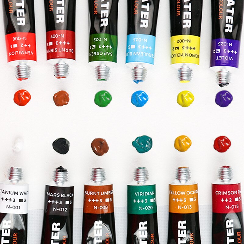 12/24 Kleur 12Ml Aluminium Buis Aquarel Verf Set Voor Kinderen Diy Student Beginners Praktijk Tekening Art Supplies