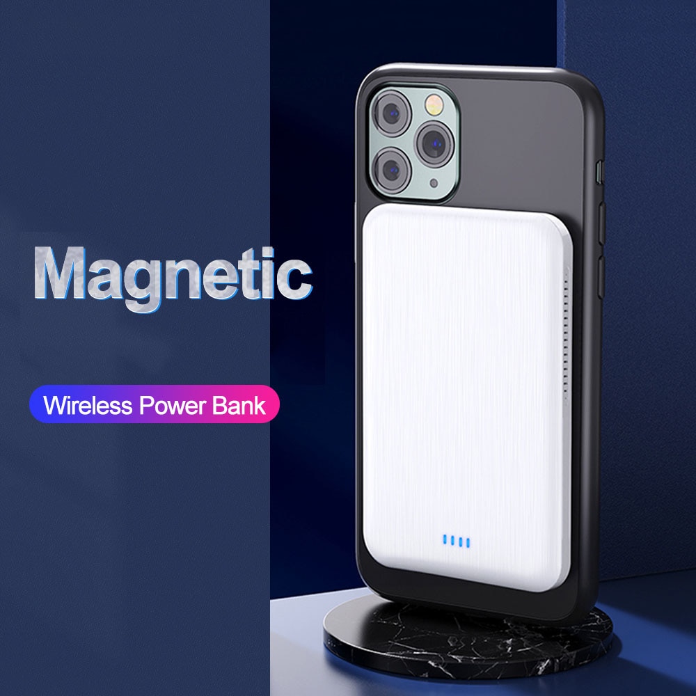 Caseier Draadloze Oplader 4000Mah Magnetische Mini Power Bank Voor Iphone 12 Externe Batterij Draagbare Powerbank Voor Xiaomi Samsung