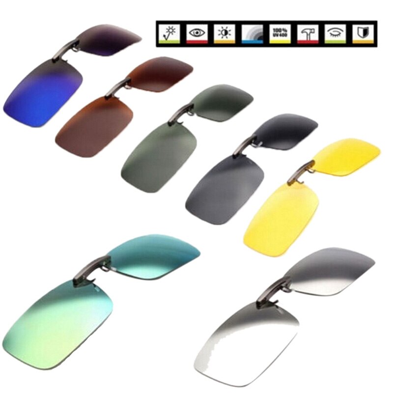 Unisex Polarized Clip On Driving Glasses Sunglasses Day Vision UV400 Lens Driving Night Vision Riding Sunglasses Clip 1pc