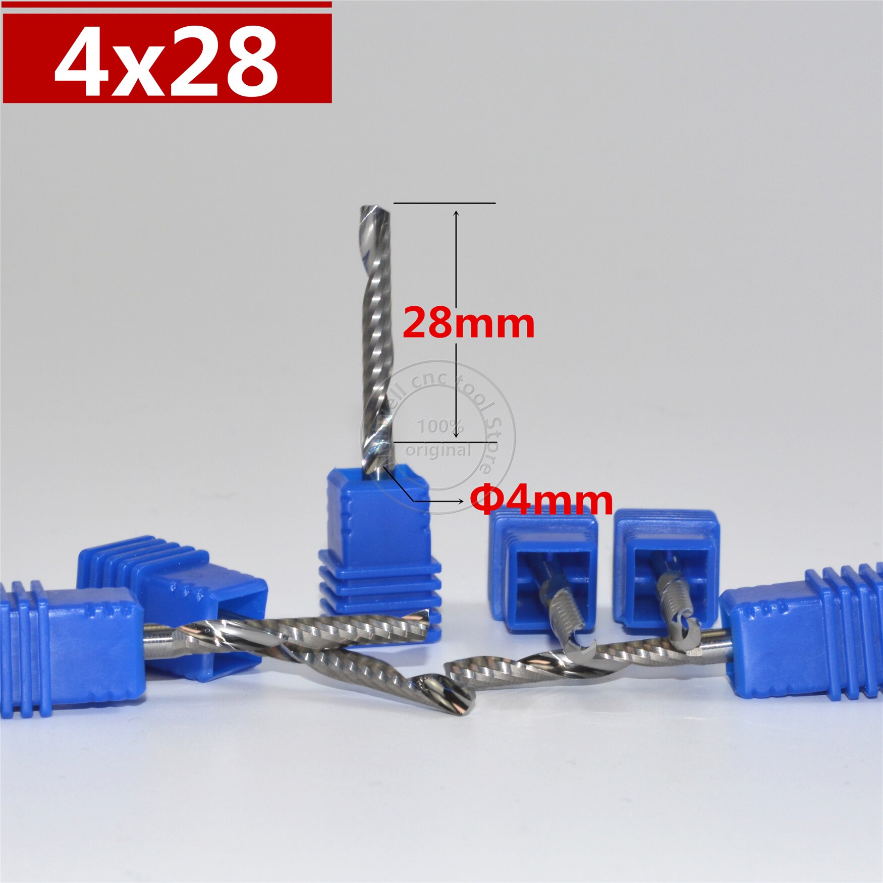 4mm * 28mm, Freeshippin. CNC hout gereedschap, vhm End Mill, houtbewerking insert router bit, Tungsten frees, MDF, PVC, Acryl