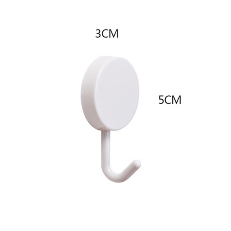 Belle circulaire sans trace réfrigérateur Crochet clé mur Crochet support amovible cuisine crochets décor porte-clés fort adhésif mur Crochet: small white 4pcs