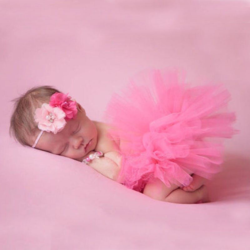 Baby Meisjes Tutu Stijl Rok Bijpassende Hoofdband Set Prinses Baby Meisjes Fotografie Props Peuter 100 Dagen Kostuum Outfit TS007