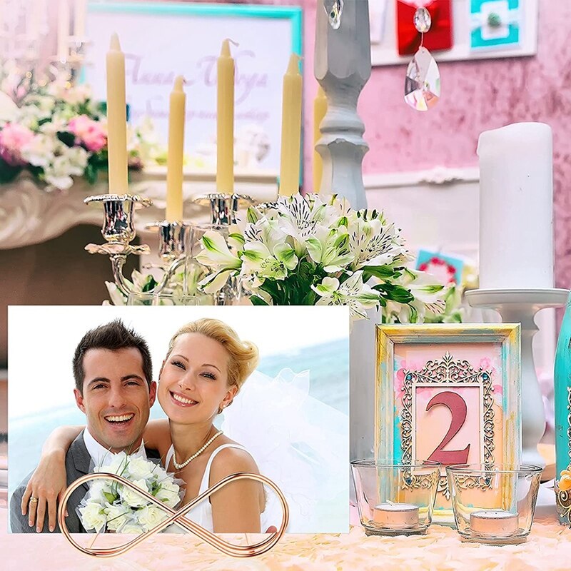 20Pcs Table Number Holder Stands Place Card Holder Bow Shape Table Number Holder Metal Place Card Holders