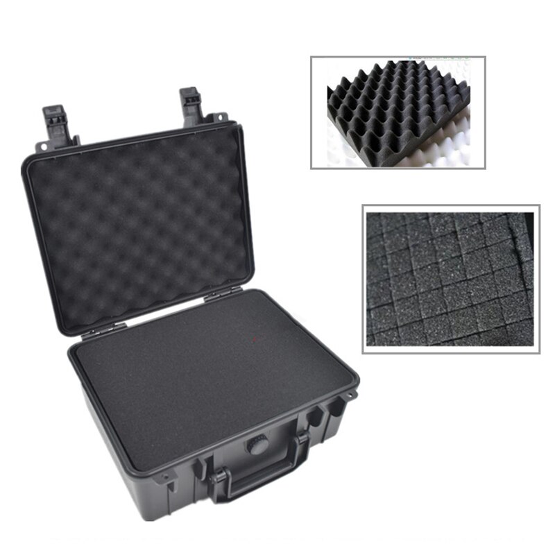 279 x 234 x 126mm draagbare gereedschapskist veiligheidsinstrument gereedschapskist abs kunststof opbergkist verzegelde gereedschapskoffer verdikte schokbestendige doos met spons