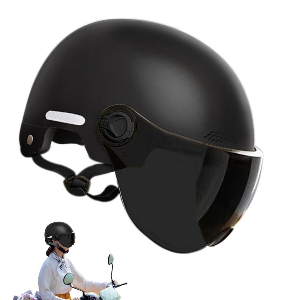 Motorcycle Half Headgear Portable Half Head Cap For Motorcycles Sun Protection Electric Motorcycle Supplies Open Face Headgear: WHITE