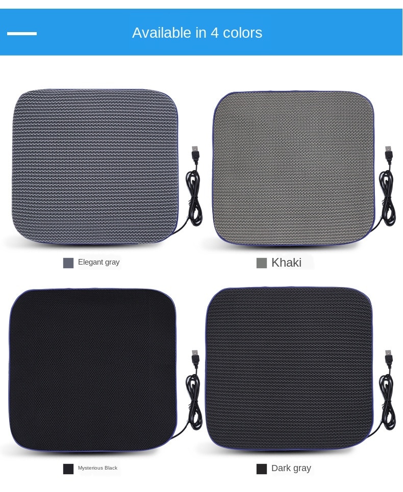 Cojín de ventilador de aire para asiento de coche, almohadilla de ventilación, USB, para silla de oficina
