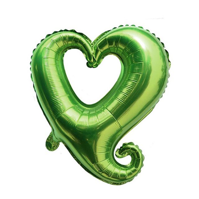 1pc 18- tommer kærlighed blomst hule hjerteform folie balloner valentinsdag bryllupsfødselsdagsfest fest dekoration ballon: Grøn