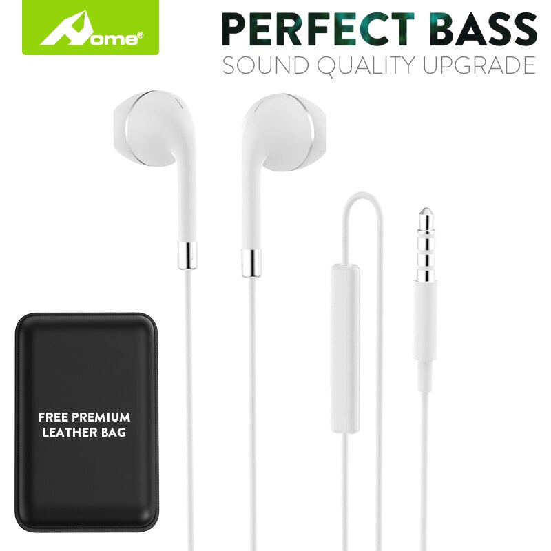 Auriculares intrauditivos con cable y conector de 3,5mm, cascos estéreo con cancelación de ruido y Control de volumen de auriculares para teléfono móvil: white silver UP