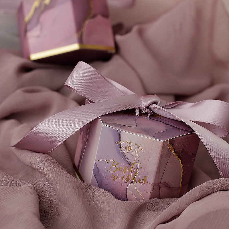 30/50 stuks bedankjes bedrukt in roze/rood/paars snoepzakjesdoos voor bedankjes decoratie, evenement feestbenodigdheden bruiloft bedankjesdoos