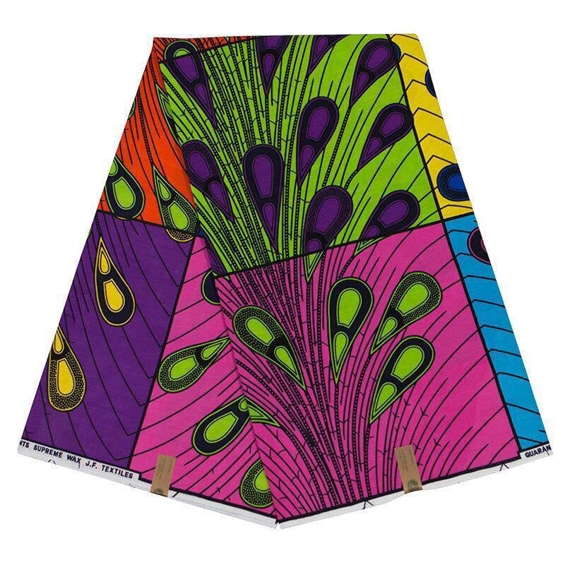 Afrikaanse Fabrix Waxprint Ankara Katoen Wax Pagne Wax 6 Yards Afrikaanse Ankara Naaien Stof: color9