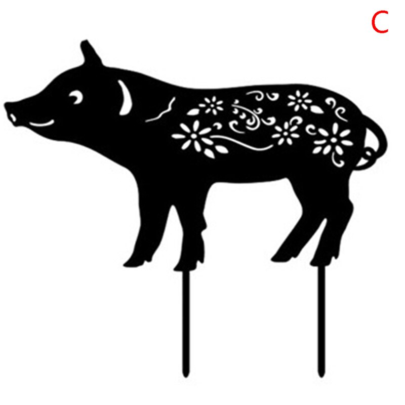 1pc Pig Yard Decor Lawn Stakes Gardening Ornaments Acrylic Yard Decor: C